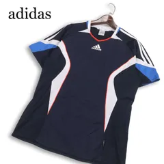 adidas アディダス 春夏 CLIMACOOL★ 半袖 切替 メッシュ 3本ライン ロゴプリント Tシャツ カットソー Sz.O メンズ