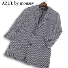AZUL by moussy アズール マウジー 春夏★ 7分袖 ストライプ アンコン テーラード ジャケット Sz.S メンズのサムネイル