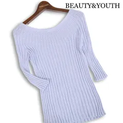 BEAUTY&YOUTH ユナイテッドアローズ 春夏★ 5分袖 リブ ボートネック プルオーバー セーター ニット Sz.F レディース