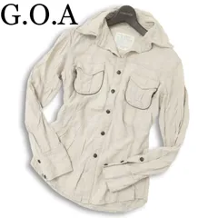 G.O.A ゴア 春夏★ 襟ワイヤー 麻 リネン 長袖 サファリ ワーク シャツ ジャケット Sz.Free メンズ ユニセックスのサムネイル