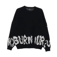 (新品) XL アジョバイアジョ 下 スローガン ブラック ウールニット セーターのサムネイル