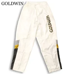 未使用★ GOLDWIN ゴールドウィン 通年★ ナイロン 裾ジップ ロゴ トラック パンツ Sz.M メンズ 白 トレーニングのサムネイル