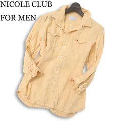 NICOLE CLUB FOR MEN ニコルクラブ フォーメン 春夏★ 麻100％ リネン 7分袖 シャツ Sz.48 メンズ