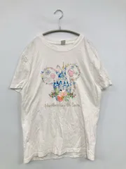 Tシャツ/カットソー M ホワイト 前面プリント ミドル丈 半袖 クルーネック(丸首)
