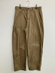 UNIQLO U ユニクロユー チノパンツ 73cm ベージュ クロップド・半端丈 フルレングス コットン 無地 ワイド・ルーズ テーパード ハイウエスト