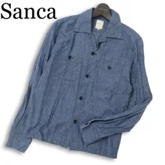 Sanca サンカ 春夏★ 麻 リネン混 長袖 シャンブレー シャツ 日本製 Sz.1 メンズのサムネイル