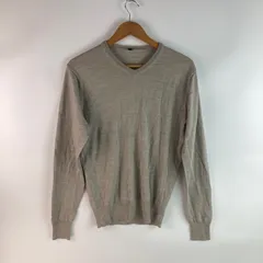 無印良品 メリノウールシルク混Vネックセーター レディース M グレー 35110031