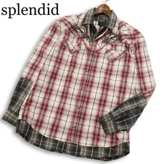 splendid satisfaction スプレンディッドサティスファクション レイヤード風 長袖 ウエスタン チェック シャツ Sz.3L メンズのサムネイル