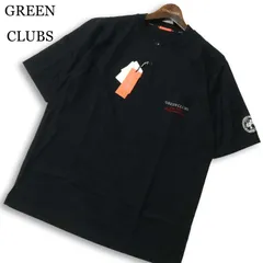 【新品 未使用】 GREEN CLUBS グリーンクラブ 半袖 シルベスター ワッペン ヘンリーネック Tシャツ 日本製 Sz.3 メンズ 黒のサムネイル
