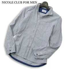 NICOLE CLUB FOR MEN ニコルクラブ フォーメン 通年★ 長袖 ドビー チェック スリム シャツ Sz.46 メンズのサムネイル