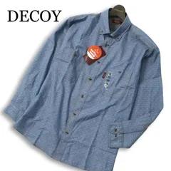 【新品 未使用】 DECOY デコイ 通年★ 長袖 ストレッチ ドビー 総柄 ボタンダウン シャツ 大きいサイズ Sz.LL メンズ