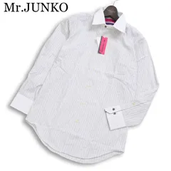 【新品 未使用】 Mr.JUNKO ミスタージュンコ 通年★ 長袖 スリム ストライプ クレリック BD ワイシャツ Sz.S-78 メンズ