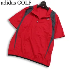 adidas GOLF アディダス ゴルフ 春夏★ 半袖 ハーフジップ ロゴ刺繍 切替 プルオーバー ブルゾン ジャケット Sz.L/G メンズ