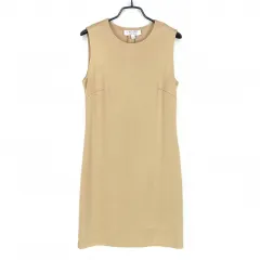 LAUNDRY レディース 秋冬 スリムフィット ニット ミニワンピース ベージュ (HU39578)