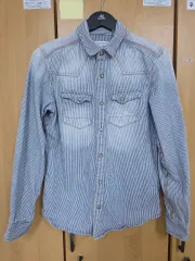 ALLSAINTS オールセインツ ストライプ ウェスタン シャツ Lのサムネイル