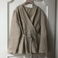 ヂェン先生の日常着 カシュクール かさねカーディガン 生成 薄地 