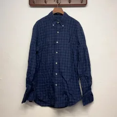 ポロ ラルフローレン (スリムフィット) ブルー チェック コットン シャツ