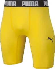 プーマ PUMA サッカー コンプレッション ショートタイツ メンズ 男性 フットサル スパッツ インナーパンツ ボトムス 吸水速乾 ハーフ ショーツ 部活 クラブ活動 サークル  656333 07 CYBERYELLOW