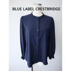 BLUE LABEL CRESTBRIDGE　ブルーレーベルクレストブリッジ    シャツ　ブラウス　38    ネイビー　長袖　カジュアル　キレイめ　送料込み   6466640