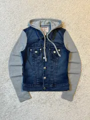 レディース S トゥルーレリジョン TRUE RELIGION ツーポケット フード デニム ジャケット