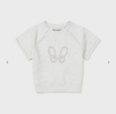 新品タグ付き ミナペルホネン 30周年 羽花 Tシャツ ブルー キッズ L