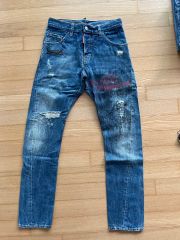 OVERDESIGN バンドTリメイク セルビッチデニム 34 XL ジーンズ - メルカリ