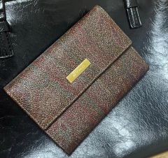 極美品 エトロ ETRO 三つ折り財布 ペイズリー リザード型押し レザー 