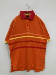 TOMMY HILFIGER トミーヒルフィガー ポロシャツ S オレンジ ボーダー柄 ワンポイント 半袖