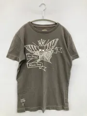 DIESEL ディーゼル Tシャツ/カットソー S グレー 前面プリント ブランドロゴ ミドル丈 半袖 クルーネック(丸首)