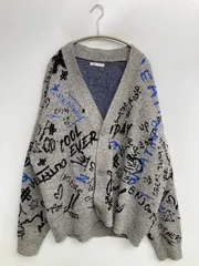 ZARA ザラ カーディガン/ボレロ USA XL グレー ウール・ニット ブランドロゴ その他総柄 ミドル丈 長袖