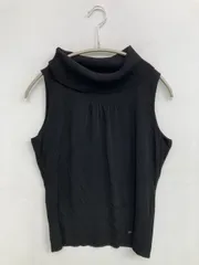 BURBERRY BLACK LABEL バーバリーブラックレーベル ニット/セーター 38 ブラック ウール・ニット 無地 ミドル丈 袖なし タートルネック/ハイネック