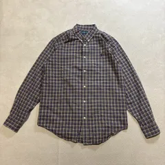 Ralph Lauren （ラルフローレン） チェックシャツ 長袖ボタンダウンシャツ 刺繍ポニー 00s インド製 コットン100% ボーイズサイズ 170cm 相当 メンズ Mサイズ 相当