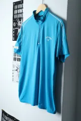 (XL) キャロウェイ 半袖 KARA Tシャツ ゴルフ ハーフジップ 機能性-1327B