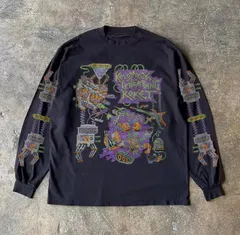 新品未使用 CHM メンズ レディース ユニセックス 長袖Tシャツ ロンT ブラック 両面 袖プリント グラフィック バンド風 ロック ストリート オーバーサイズ Y2K デザイン