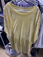 H&M シャーリング 半袖Tシャツ プラスサイズ オーバーサイズ