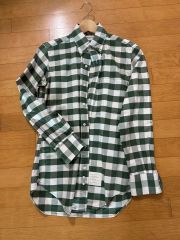 THOM BROWNE ギンガムチェックシャツ グリーン タキシードシャツ 