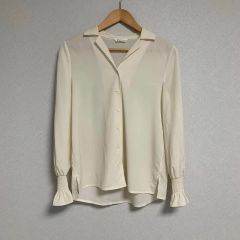 SEZANE シルク混 フリルブラウス ホワイト 34 - メルカリ