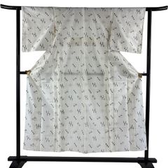美品 単衣 着物通の貴女に お洒落な 生紬着尺（正絹）未使用＜TT1384