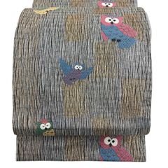 袋帯 六通 ふくろう 刺繍 紫 黄緑 青 - メルカリ