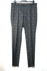 GUCCI グッチ インターロッキングG 格子柄 ウール パンツ スラックス チャコールグレー 48サイズ 444307 ZAFHT 新品未使用のサムネイル