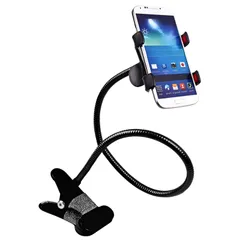 【即日発送】フレキシブルアーム 50cm 角度調整 寝ながら クリップ式 スマホ スマホスタンド タブレット Charmoon (ブラック)のサムネイル