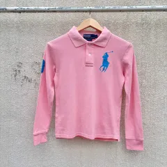 S) ポロラルフローレン チーフキープ いちごミルク ビックポニー PK カラ ロングスリーブ