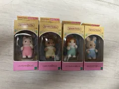 (セット)シルバニアファミリー 赤ちゃんぬいぐるみ 赤ちゃんうさぎ、リス、メイプルキャット、シルク猫