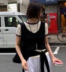 ニコアンド クラフトパッチワークレースベスト BLACK Misayoさん紹介