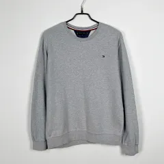 トミーヒルフィガー/グレー スウェット クルーネック 長袖 Tシャツ L 100/ラデン