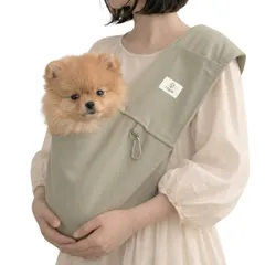 n?p?(ノポ) 肩ラク ペットスリング (オリーブベージュ, S, サイズ調整なし) 小型犬・猫用 抱っこ紐 洗濯OKのサムネイル