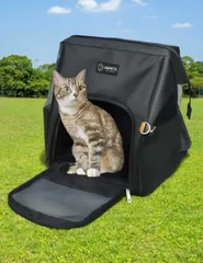 uni+ ペットキャリーバッグ 犬 猫 小型犬用 折りたたみ リュックキャリー 通気性 3way アウトドア折りたたみ 大容量 軽量 安全設計 ショルダーバッグ 猫／犬／うさぎ用小屋 通気性、安定性 携帯便利 車載 旅行 キャンピング 通院 散歩 電車移動 災