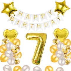 【新着商品】バルーン 風船 飾り付け セット 7歳 ゴールド 数字 バルーン 男の子 誕生日 女の子 HAPPY BIRTHDAY ガーランド ハート風船 紙吹雪風船 大人 ハッピーバースデー 飾り