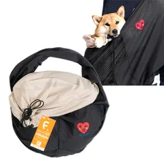 中型犬 小型犬対応 ドッグスリング メッシュ ふた付 抱っこだワン 犬の服 猫の服 フルオブビガー 4/ブラック BLLのサムネイル