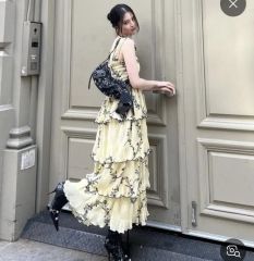 専用☆新品・未使用☆ GANNI イエロー ティアード ワンピース 36